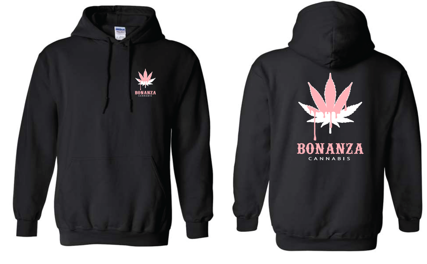 Black Hoodie - Pink Drip